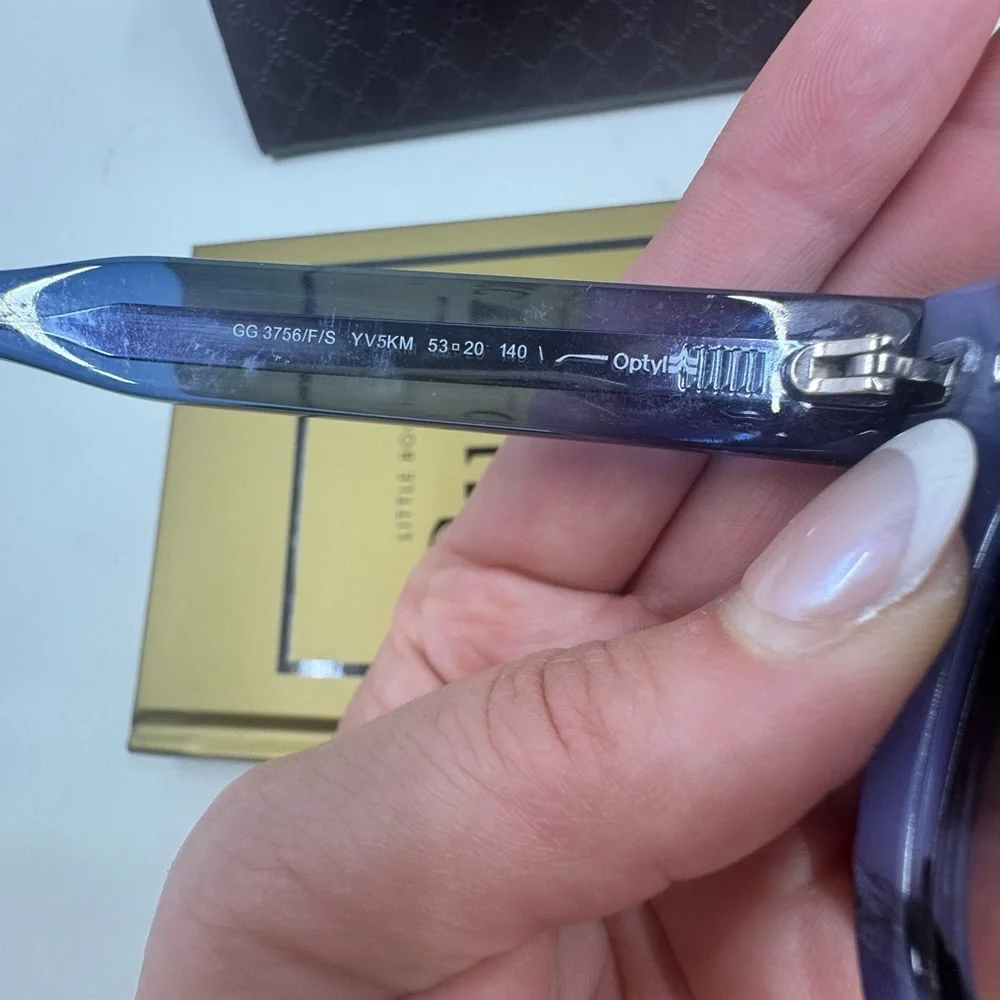 Gucci Black& Blue GUCCI Acetate Sunglasses - Picture 6 of 16